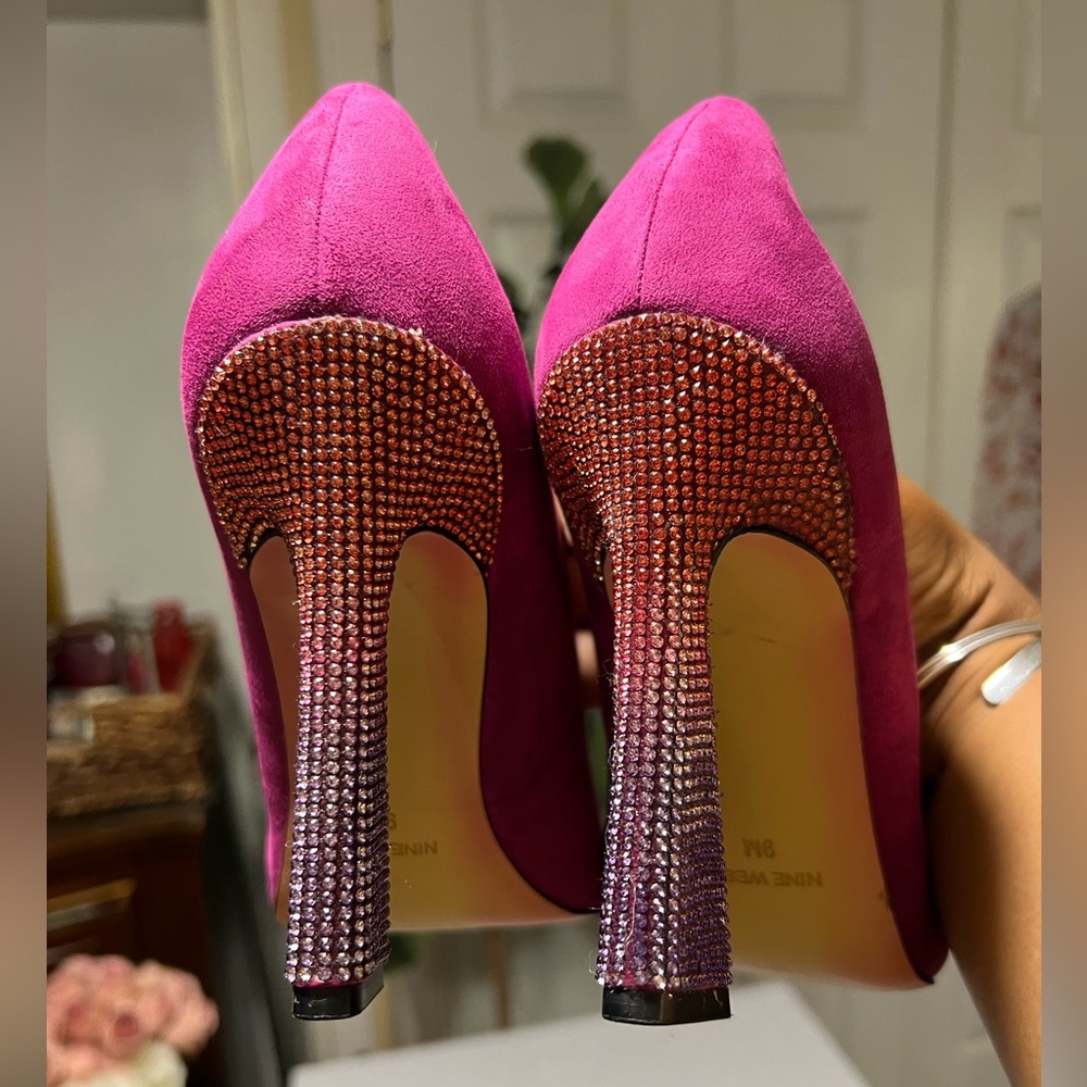 Woman's Nine West | Elegant Tunips Fuchsia Heels/Pumps Size 9M - Picture 7 of 15